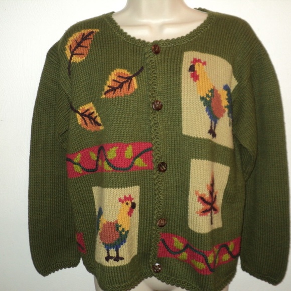 Rey Wear Fall Cardigan Sweater S Leaves 